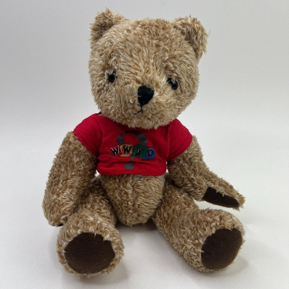 What Would Jesus Do WWJD Brown Plush Teddy Bear Stuffed Animal 9" Tall